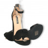 Sandale negre, toc inalt, volanase