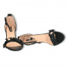 Sandale negre simple, cu decor flori