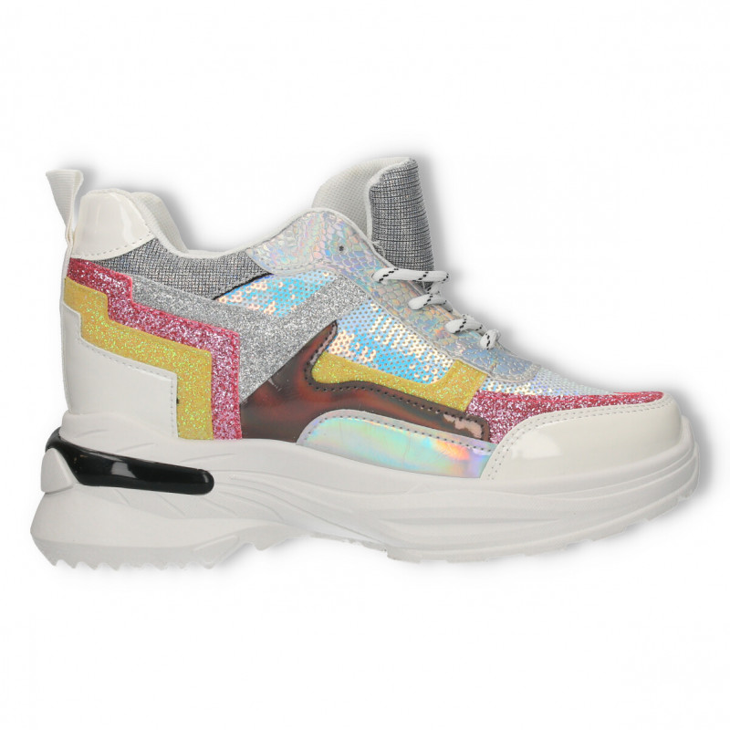 Sneakers talpa inalta, cu gliter si paiete Sneakers talpa inalta, cu gliter si paiete