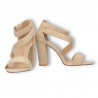 Sandale bej, dama, velur eco