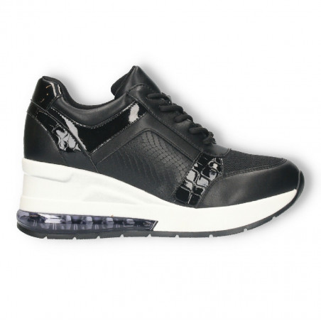 Sneakers dama, negri, talpa inalta