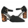 Pantofi de vara, animal print, toc mediu