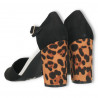Pantofi de vara, animal print, toc mediu