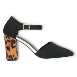 Pantofi de vara, animal print, toc mediu