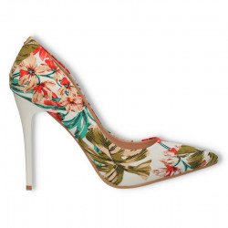 Pantofi stiletto, material floral