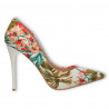 Pantofi stiletto, material floral