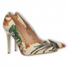 Pantofi florali, stiletto, bej floral