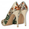Pantofi florali, stiletto, bej floral