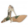 Pantofi florali, stiletto, bej floral