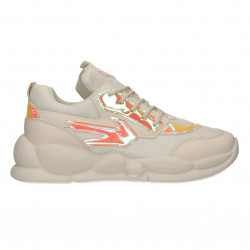 Sneakers albi, de dama, talpa groasa