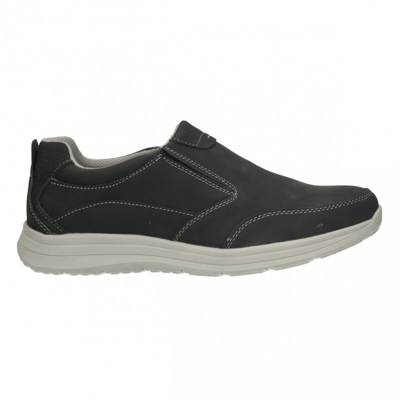 Pantofi barbatesti, fara siret, negru antic