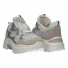 Sneakers dama, alb cu argintiu