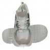 Sneakers dama, alb cu argintiu