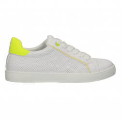 Sneakers albi, femei, cu perforatii mici