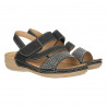 Sandale negre, stil clasic, decorate