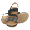 Sandale negre, stil clasic, decorate