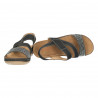Sandale negre, stil clasic, decorate