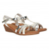 Sandale dama, stil casual, alb cu argintiu