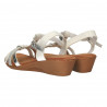 Sandale dama, stil casual, alb cu argintiu
