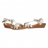 Sandale dama, stil casual, alb cu argintiu