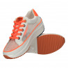 Sneakers talpa groasa, alb cu oranj
