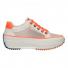 Sneakers talpa groasa, alb cu oranj