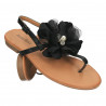 Sandale flip flops, cu floare mare