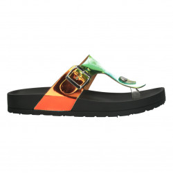 Slapi flip flops negru cu auriu
