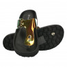 Slapi flip flops, negru cu auriu