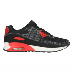 Pantofi sport barbati, negru cu rosu