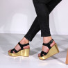 Sandale fashion, cu platforma aurie