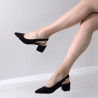 Pantofi negri, trendy, toc mediu