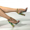 Sandale trendy, toc masiv, imprimeu snake