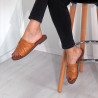 Papuci fashion, dama, maro deschis
