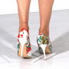 Pantofi stiletto, material floral