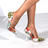 Pantofi stiletto, material floral