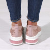 Sneakers roz, cu pietre, talpa groasa