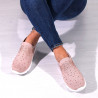 Sneakers roz, cu pietre, talpa groasa