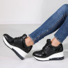 Sneakers dama, negri, talpa inalta