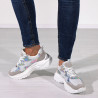 Sneakers dama, alb cu argintiu
