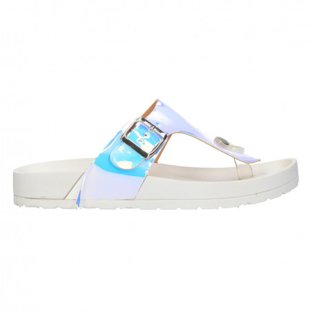 Saboti flip flops, albi, pentru femei
