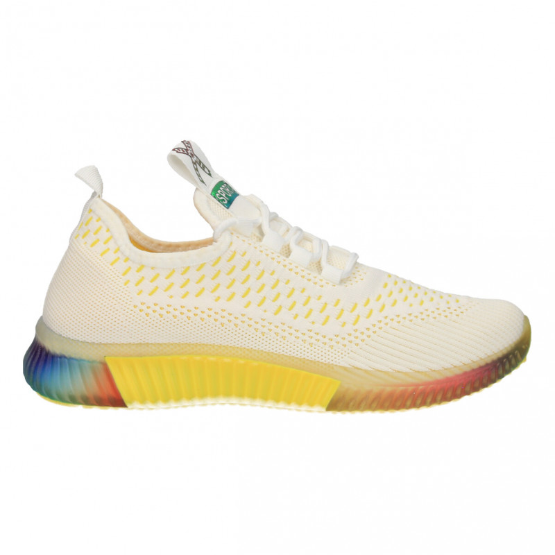 Sneakers alb cu galben, slip on Sneakers alb cu galben, slip on