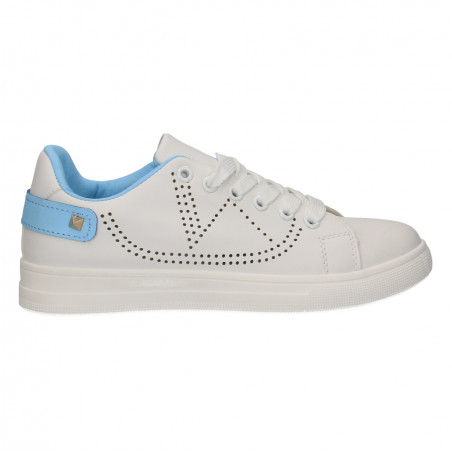 Sneakers albi, cu perforatii, pentru femei