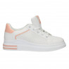 Sneakers albi, insertii roz, pentru femei