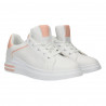Sneakers albi, insertii roz, pentru femei