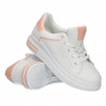 Sneakers albi, insertii roz, pentru femei