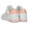 Sneakers albi, insertii roz, pentru femei