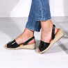 Sandale casual, negre, talpa canepa