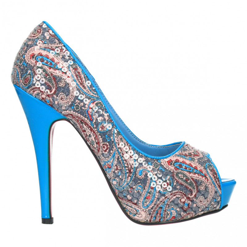 Pumps platforma, toc inalt, arabescuri Pumps platforma, toc inalt, arabescuri