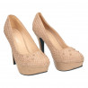 Pantofi eleganti, cu strasuri, pentru femei, maro